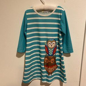 Sunshine Swing Owl Fall Dress Long Sleeve Adorable